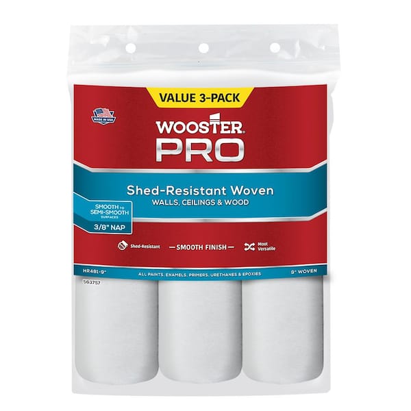 Wooster 9 in. x 3/8 in. High-Density Pro Woven Roller Cover (3-Pack)