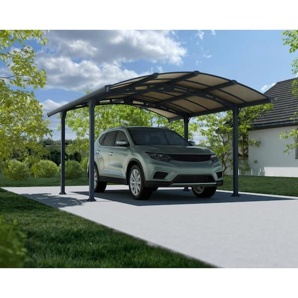 Arcadia 12 ft. x 14 ft. Gray/Bronze Carport