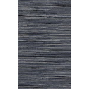 Grasscloth Style Charcoal Non-Woven Paste the Wall Textured Wallpaper 57 sq. ft.