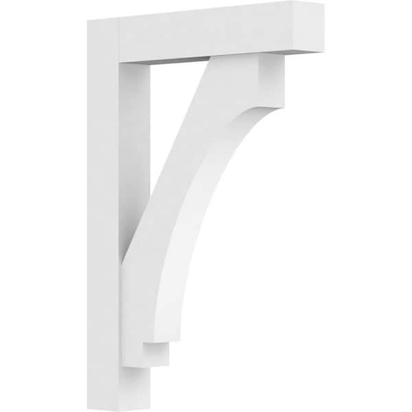 Ekena Millwork Standard Imperial 3 in. W x 26 in. H x 20 in. D Signature Urethane Polyurethane Bracket With Block Ends