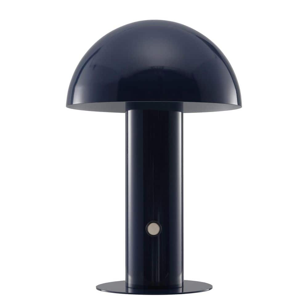 Boletus Bohemian 10.75'' Satin Navy Cordless Metal Mushroom Lamp