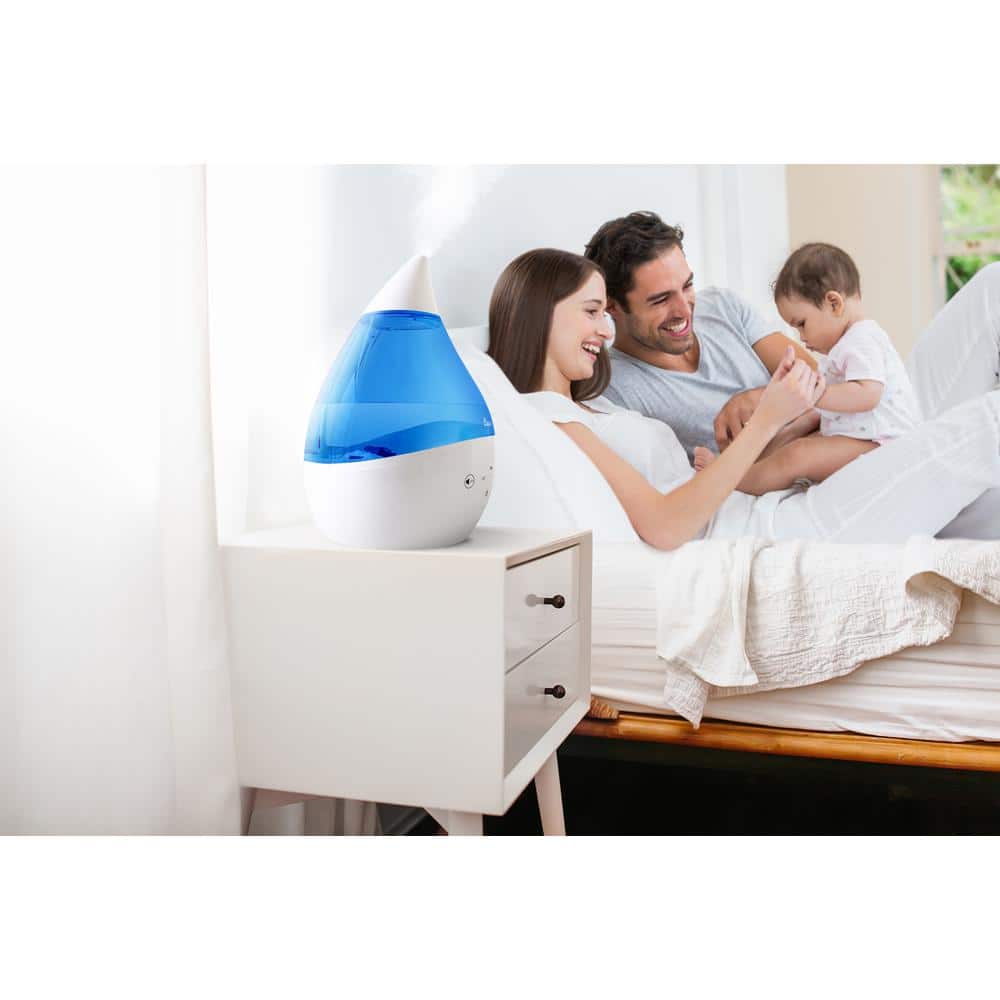 Blue and White Ultrasonic Cool Mist Humidifier with Sound Machine