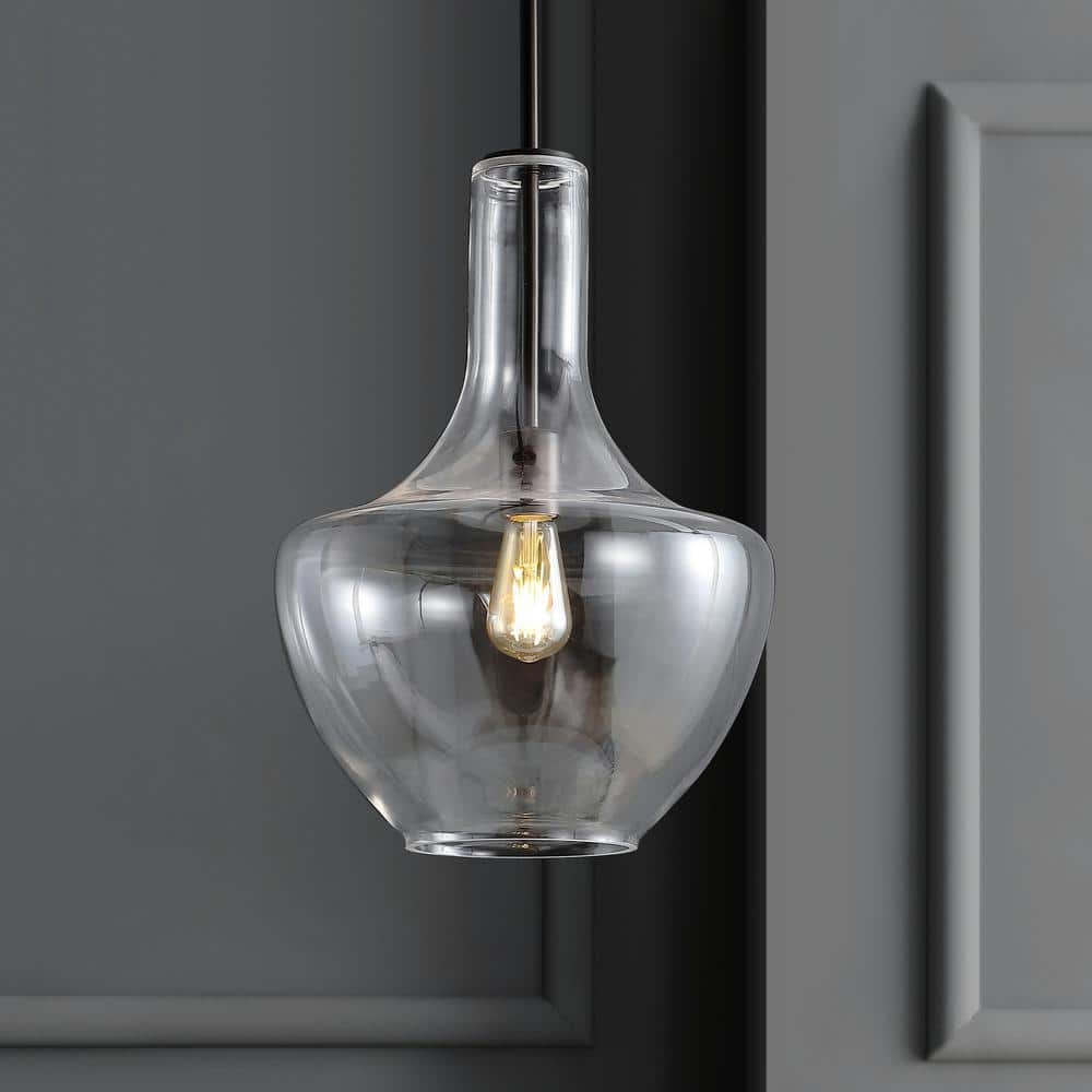 JONATHAN Y Watts 13.25 in. 1-Light Oil Rubbed Bronze/Clear