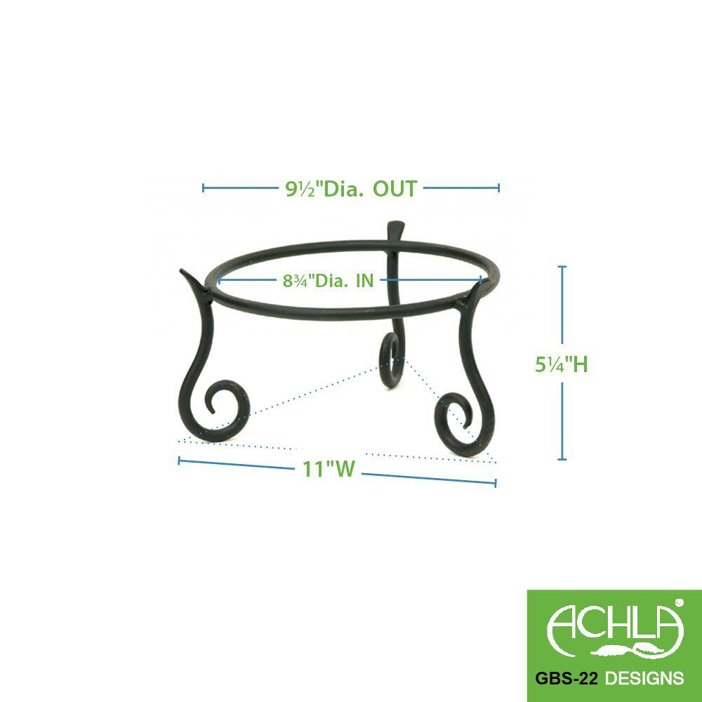 Black Powder Coat Short Plant Stand with Curling Feet
