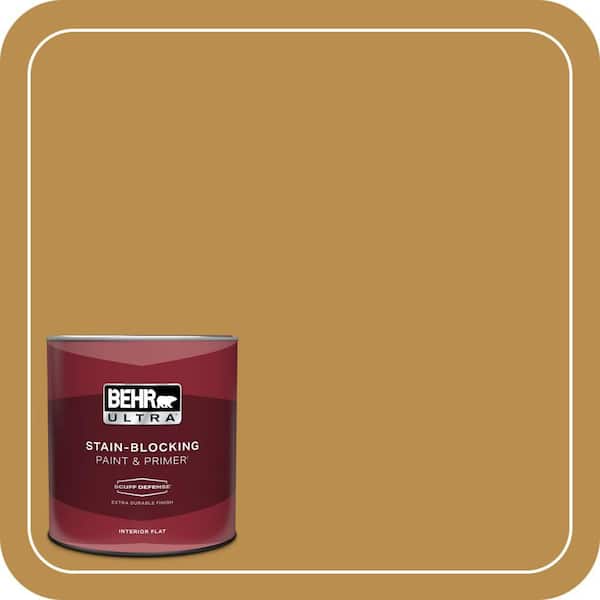 BEHR ULTRA 1 qt. #320D-6 Lion Mane Extra Durable Flat Interior Paint & Primer