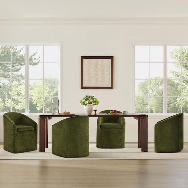 Spruce & Spring Jonah Green Fabric Modern Dining Chair with