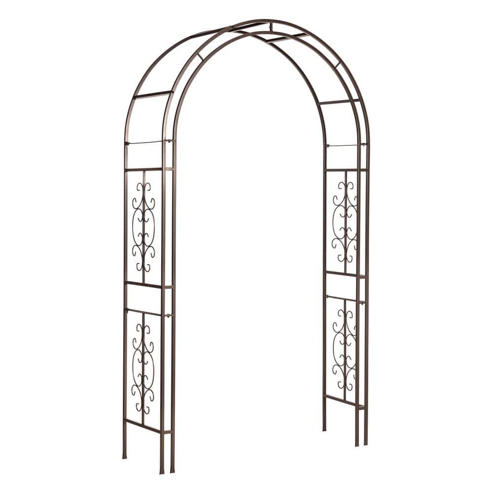 Paleo 84 in. x 53 in. Garden Arbor Slim Metal Arch with Iron Trellis for Climbing Plants : Elegant Wedding Arbor price history on PriceWatchPro