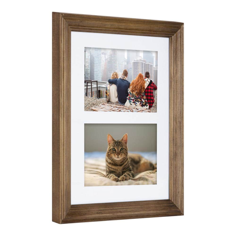 Bordeaux Brown and Gray Wood 10-Piece Wall Frame Set