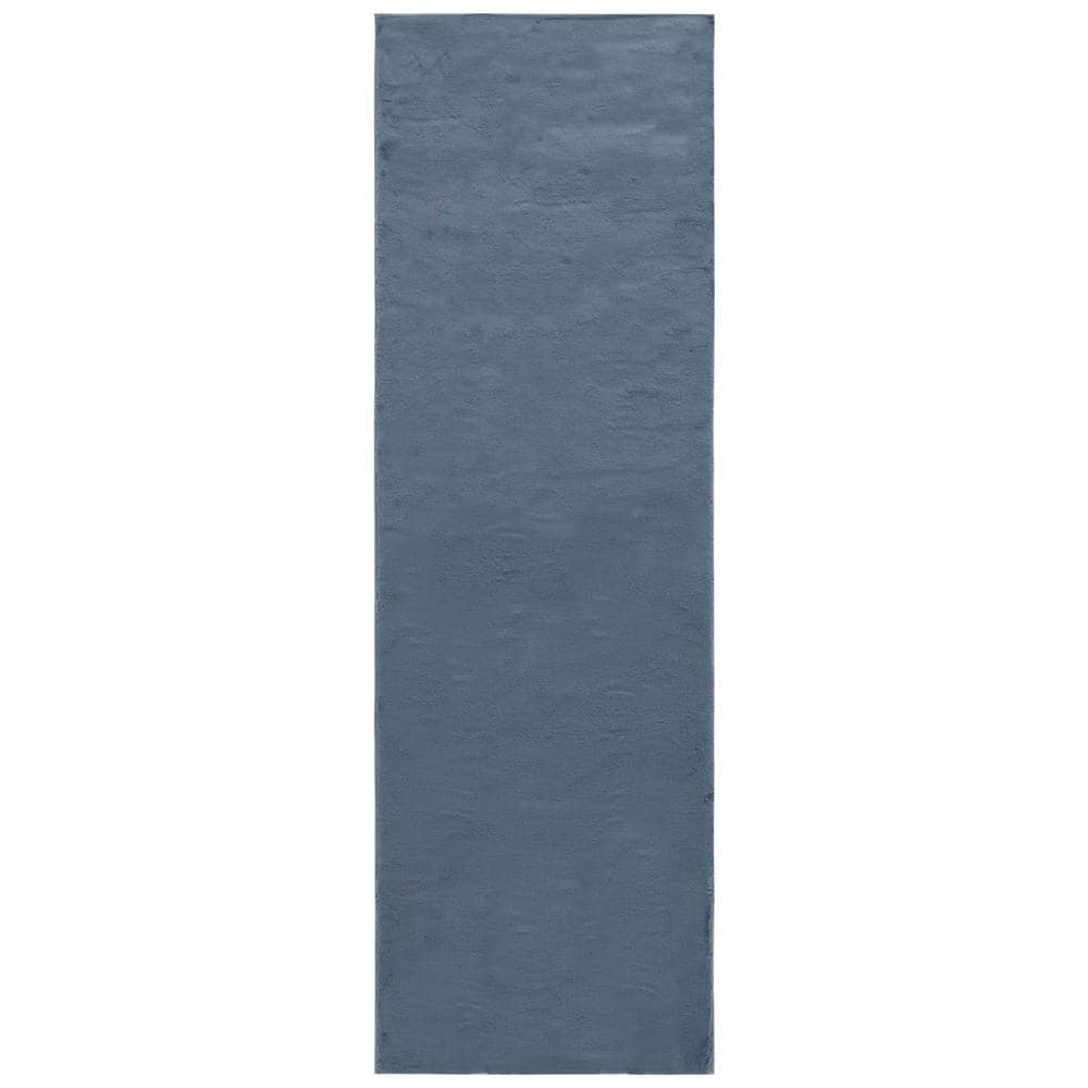 Faux Rabbit Fur Indigo 3 ft. x 8 ft. Solid Flokati Runner Rug price history on PriceWatchPro