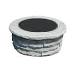 Ledgestone 47 in. x 18 in. Round Concrete Wood Fuel Fire Pit Ring Kit Gray Variegated