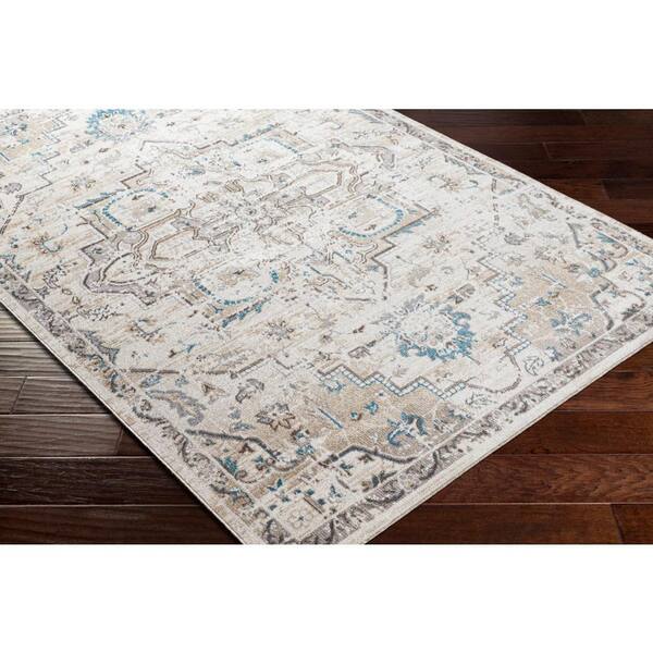 Leatha Cream 3 ft. x 7 ft. Indoor Machine-Washable Area Rug