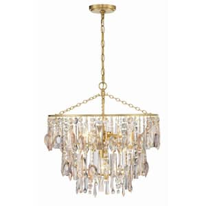 Elsa 3-Light Antique Gold Tiered Pendant Light