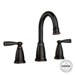 MOEN Banbury 8 in. Widespread Double Handle High-Arc Bathroom Faucet in Mediterranean Bronze (Valve Included)
