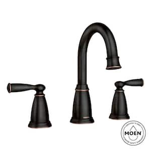 Banbury 8 in. Widespread Double Handle High-Arc Bathroom Faucet in Mediterranean Bronze (Valve Included)