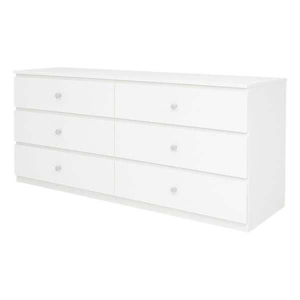 Drawer ツイードジレ　ホワイト　25SS AndMakers White Titanium 6-Drawer 47 in. Wide Chest of Drawers PWS