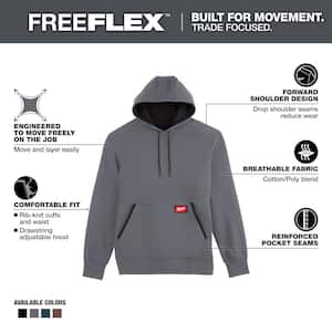 Men's 2X-Large Gray Midweight Cotton/Polyester Long-Sleeve Pullover Hoodie