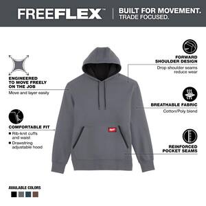 Men's 3X-Large Gray Midweight Cotton/Polyester Long-Sleeve Pullover Hoodie
