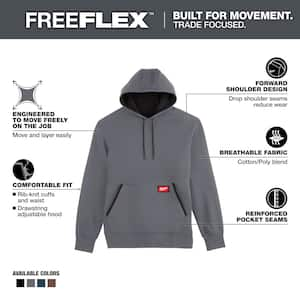 Men's 3X-Large Gray Midweight Cotton/Polyester Long-Sleeve Pullover Hoodie