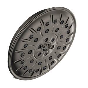 4-Spray 8.3 in. Single Wall Mount Fixed H2Okinetic Shower Head in Black Stainless