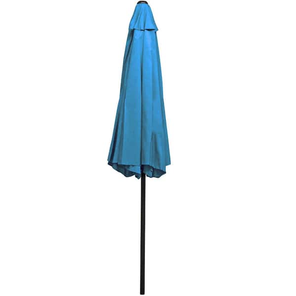 9 aluminum market tilt patio umbrella turquoise sunnydaze decor Sunnydaze 9 ft. Aluminum Market Tilt Patio Umbrella in Turquoise ECG-175