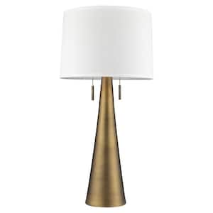 33.5 in. Brass Standard Light Bulb Bedside Table Lamp