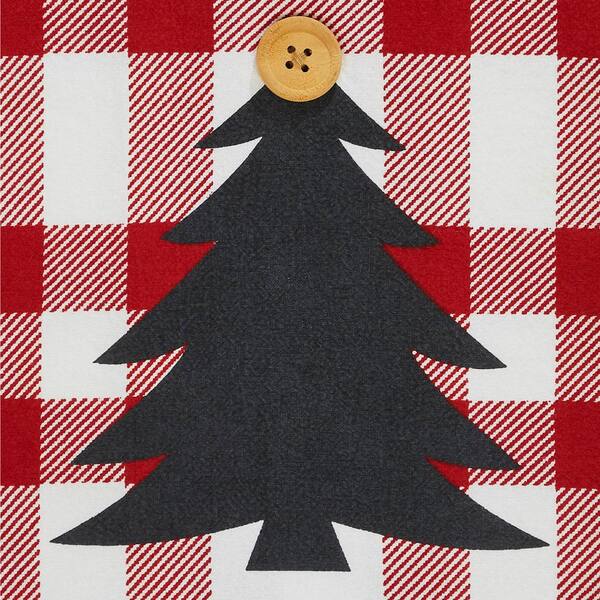 Gregor Red Black White Seasonal Christmas Tree Plaid Cotton Kitchen TE