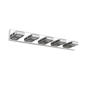 32.3 in. 5-Light Chrome LED Vanity Light Bar