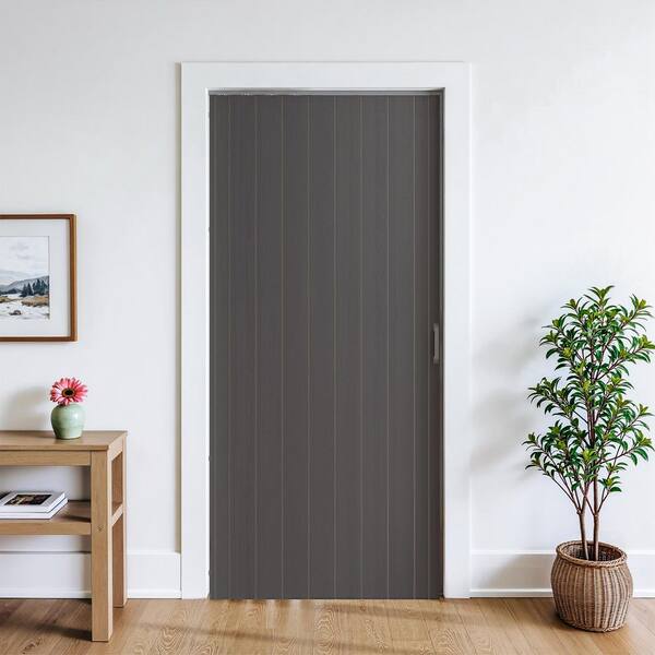 GOLDENPOLEY 48 in. x 80 in. Gray Finished PVC Interior Folding