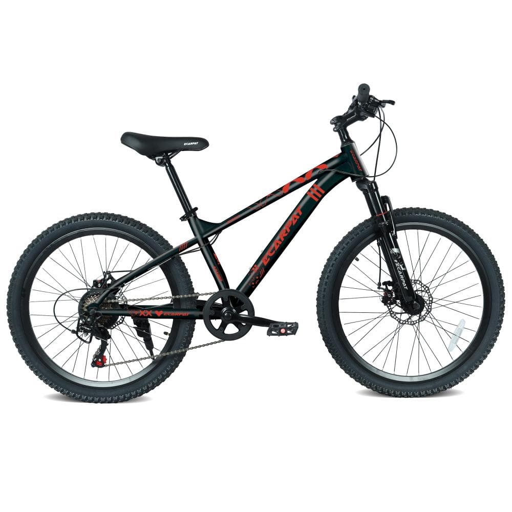 Black 24 Inch Mountain Bike with 21-Speeds, Front Suspension, Dual Disc Brakes, Steel Frame price history on PriceWatchPro