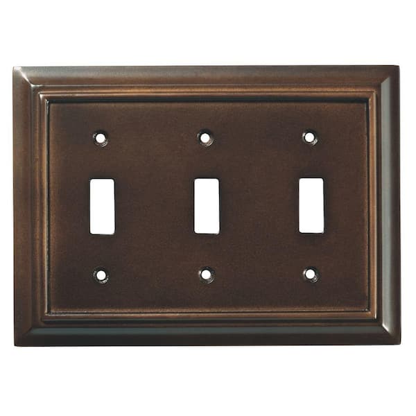 Liberty Brown 3-Gang 3-Toggle Wall Plate (1-Pack)