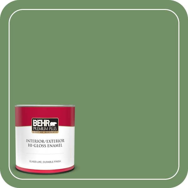 BEHR PREMIUM PLUS 1 qt. #M400-6 Mixed Veggies Hi-Gloss Enamel Interior/Exterior Paint & Primer