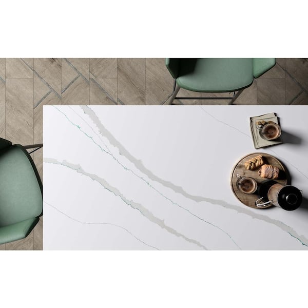 VIATERA Quartz Countertop Sample in Calacatta Verde LX-CC004-VT