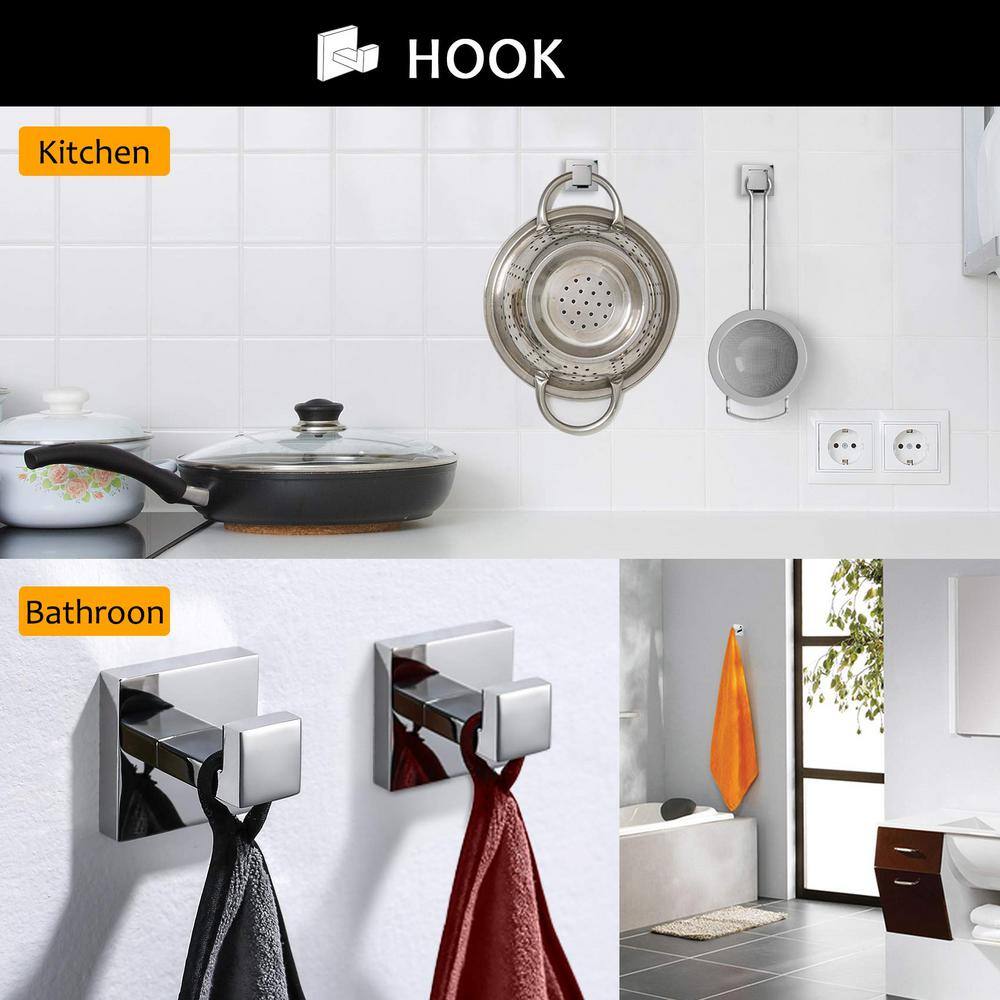 Chrome Stainless Steel Wall-Mounted Bathroom Towel Rack Set