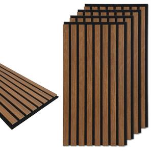 2/5 in. x 1 ft. x 2 ft. Brown Walnut MDF Decorative Wall Paneling 3D Acoustic/Sound Proof Slat Wall Panel(20-Pack)