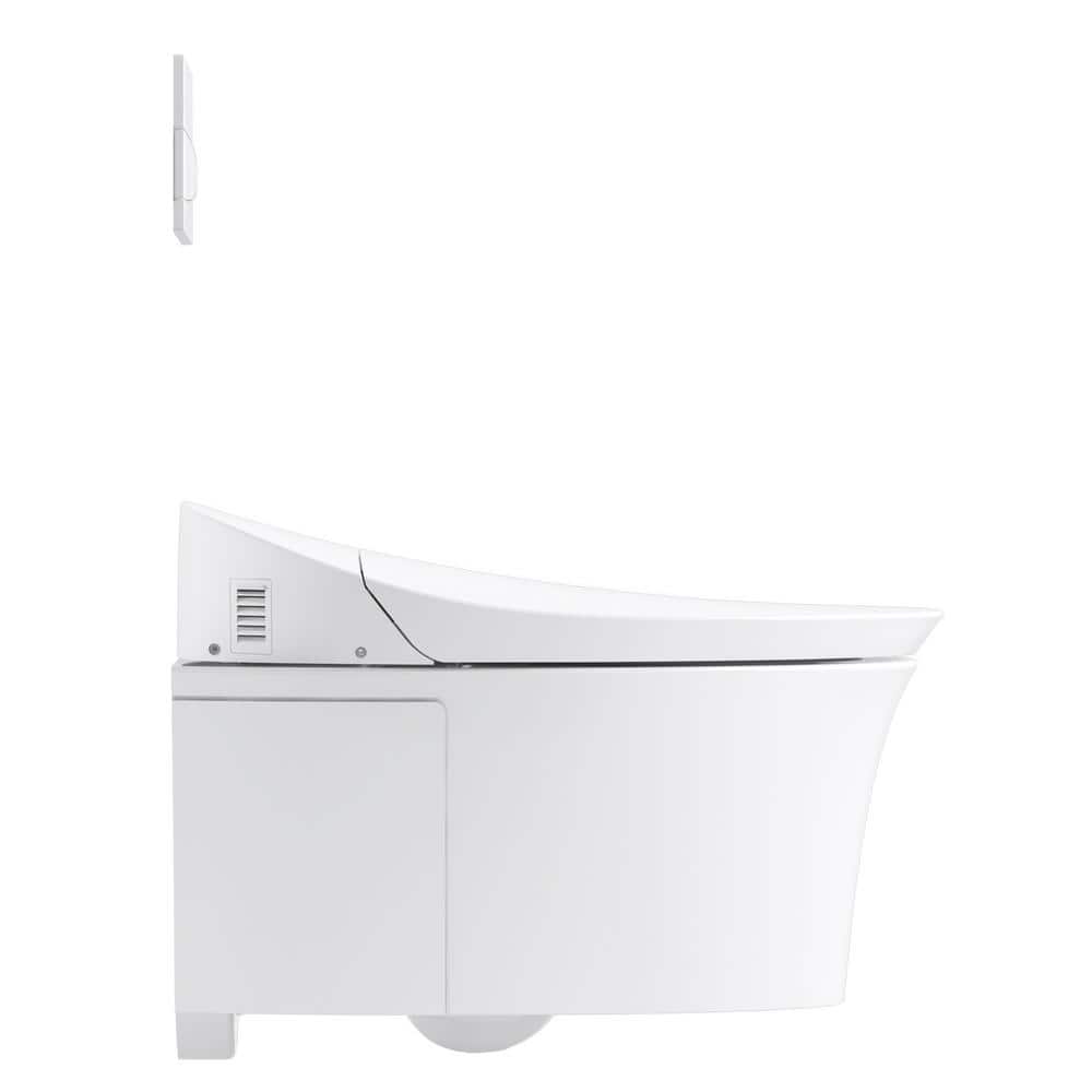 White Wall-Mounted Dual Flush High Efficiency Toilet