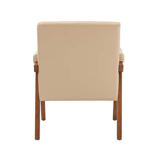 JAYDEN CREATION Eckard Beige Vegan Leather Armchair with Tufted Design  CHS0723-BGE - The Home Depot