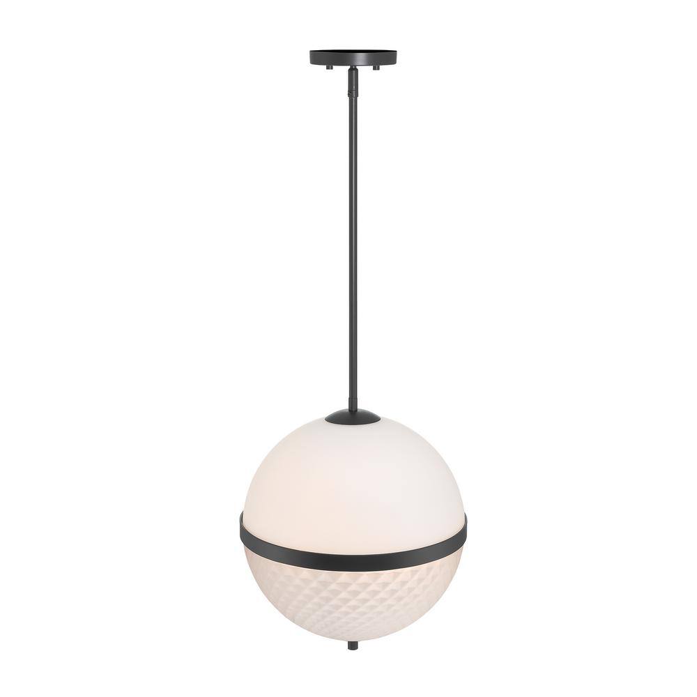 Dia Matte Black and Brass Glass Pendant Light