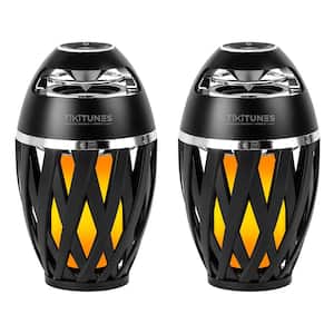 Black Bluetooth Speakers with LED Atmospheric Lighting Effect (2-Pack)