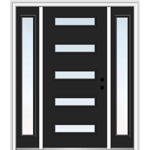 MMI Door 64.5 in. x 81.75 in. Davina Left-Hand Inswing 5-Lite Clear Low-E Painted Steel Prehung Front Door with Sidelites