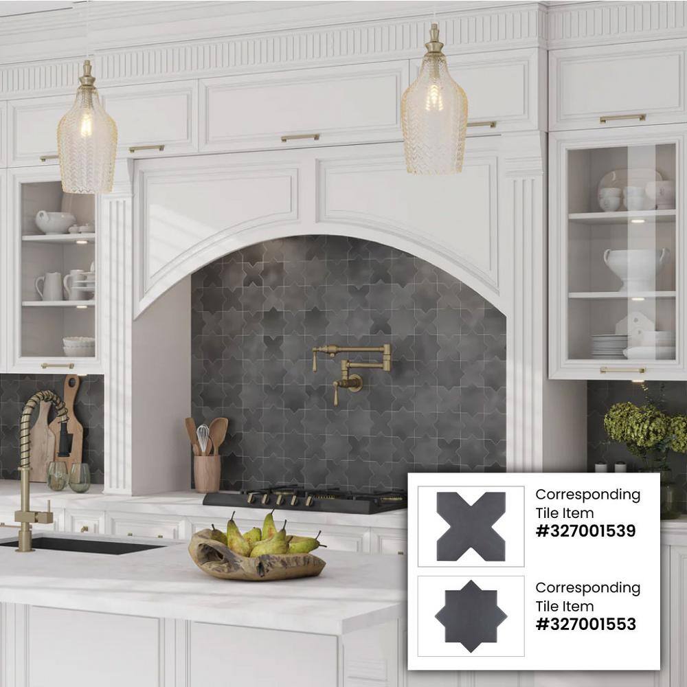 Siena Matte Gray Star-Shaped Ceramic Tile for Walls and Floors