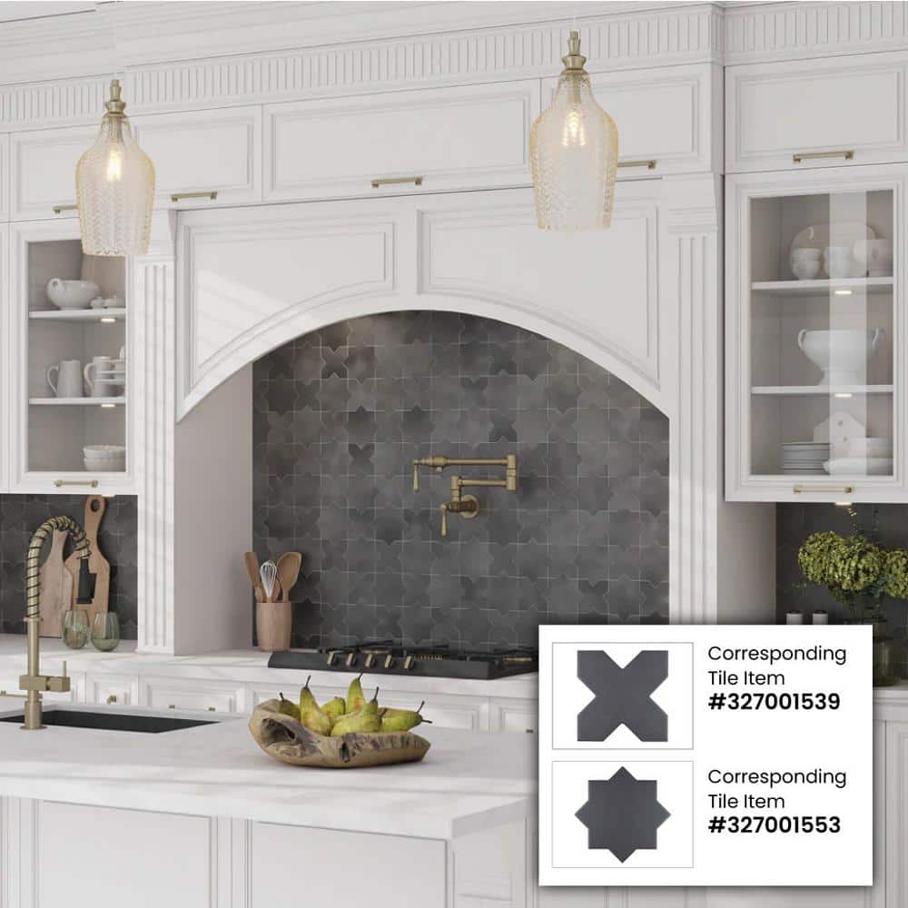 Siena Matte Gray Star-Shaped Ceramic Tile for Walls and Floors
