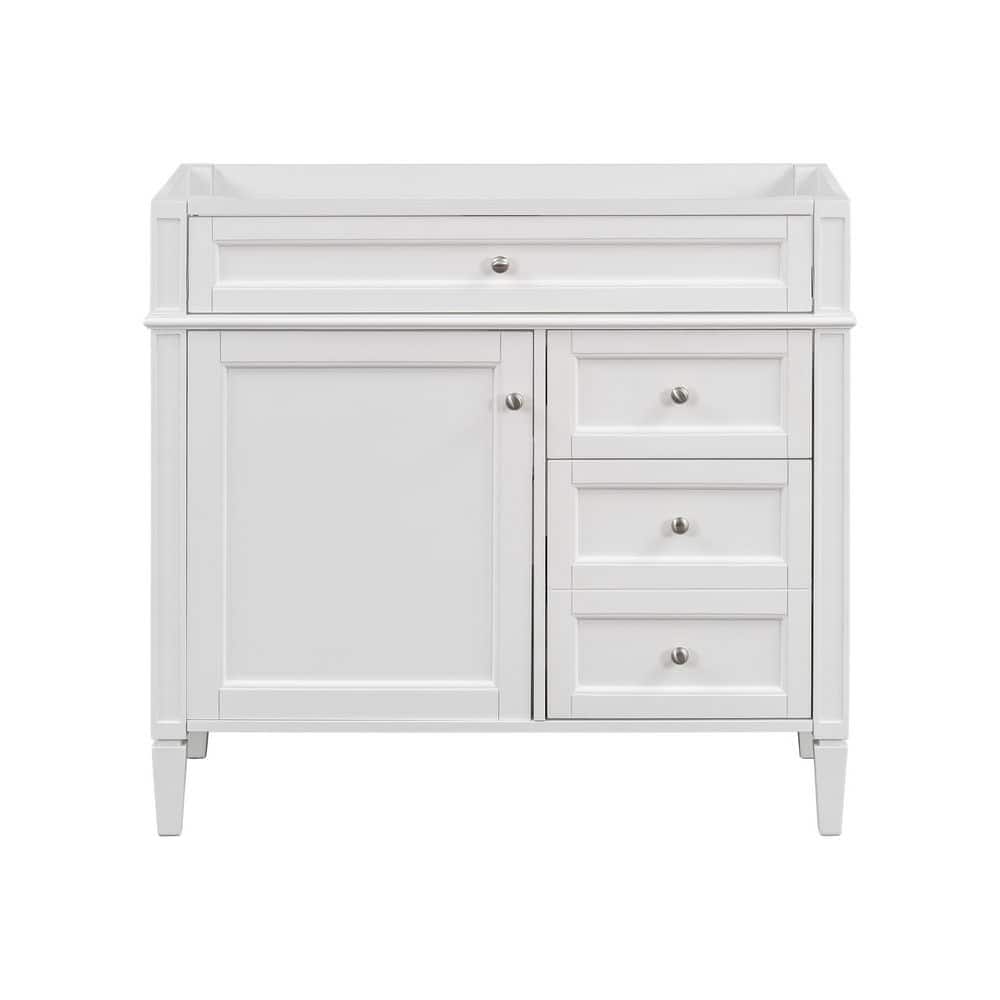 36 in. Bath Vanity Cabinet without Top in White with 3 Storage Drawers and Shelf, Soft Closing Doors price history on PriceWatchPro