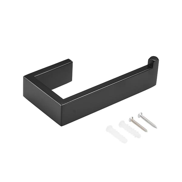 Screw-In Toilet Paper Holder 5.7 in. in Black
