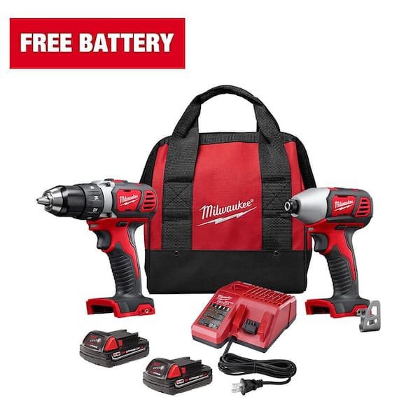 M18 18V Lithium-Ion Cordless Drill Driver/Impact Driver Combo Kit (2-Tool) W/ Two 1.5Ah Batteries, Charger Tool Bag