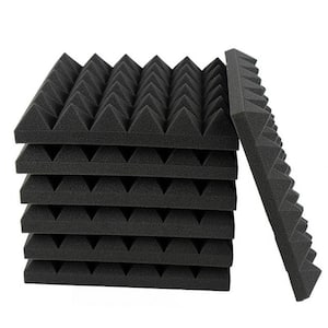 1 ft. x 1 ft. x 2 in. Pyramid Sound Absorbing Acoustic Foam Panels for Equipment Noise Reduction, 12-Pack
