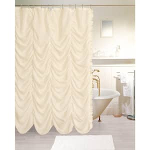 Dainty Home Crocodile 72 in. Ivory Fabric Shower Curtain CROCSCIV