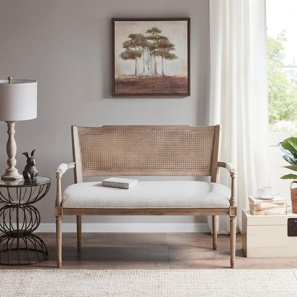 Garfield 47.25 in. Beige/Reclaimed Natural Solid Polyester 2-Seat Loveseat