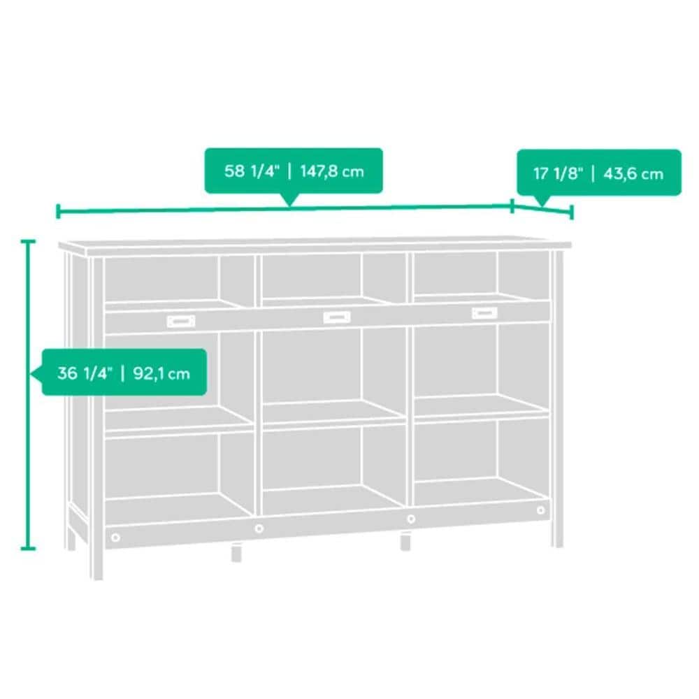 Soft White Adjustable 9-Cubby Storage Unit with Oak Accent