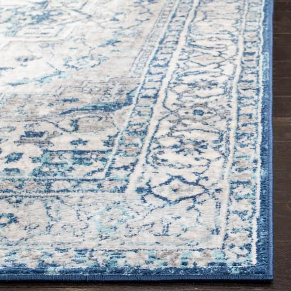 Safavieh Brentwood BNT851G Light Grey / Blue Rug - 12' x 18