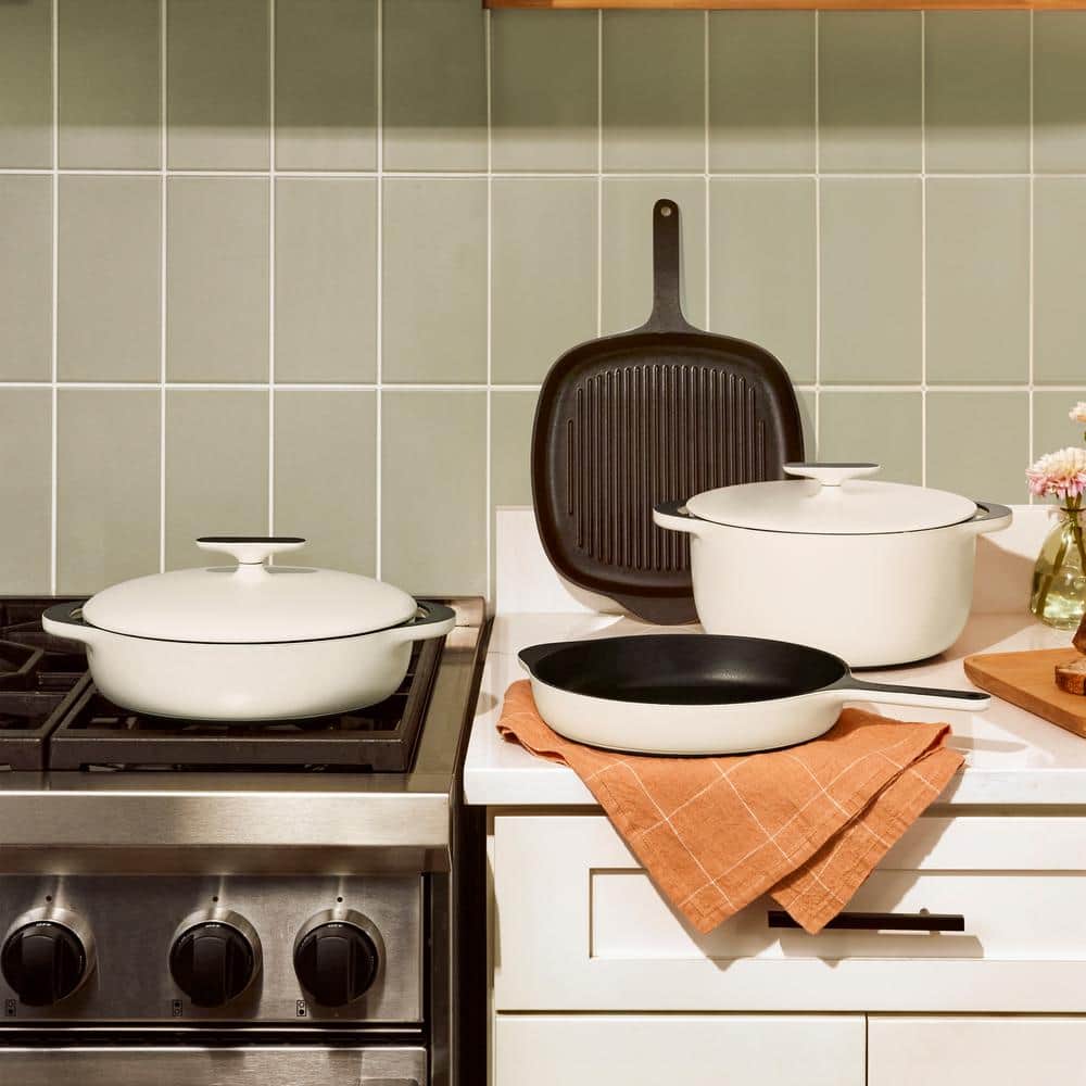 Terracotta Pink Enameled Cast Iron Braiser with Lid, 3.5 Qt